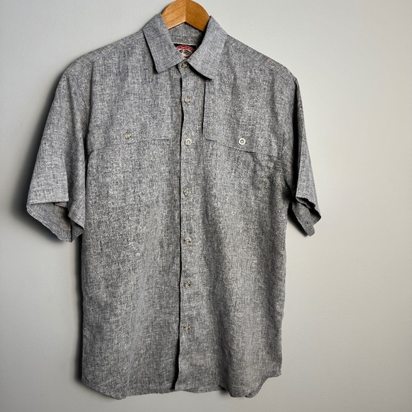 The Australian Outback Collection Men's Short Sleeve HEMP Button Up Shirt Gray M - Picture 1 of 13